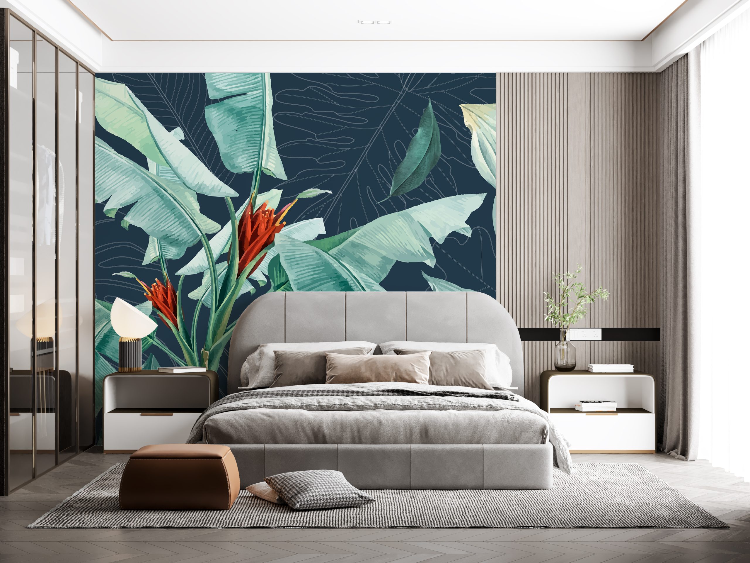 Bakgrund Blad och blommor