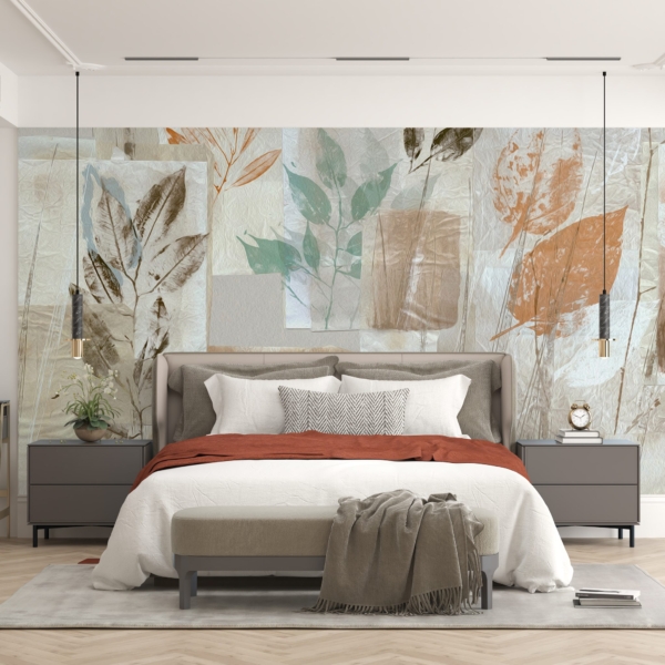 Fototapete Blätter und Rechtecke