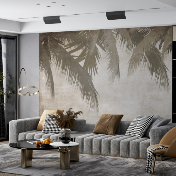 Fototapete Blätter in Sepia