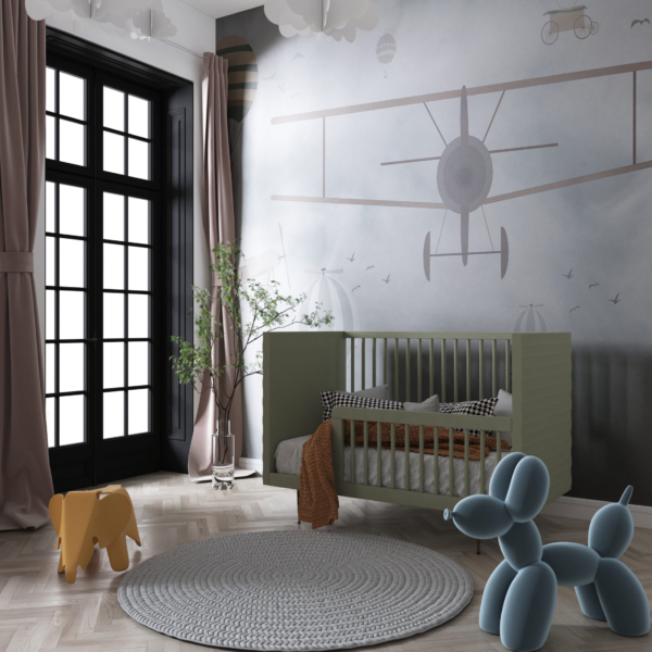 Wandbild Flug eines Doppeldeckers