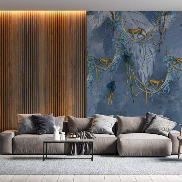 Fototapete mit Affen in Blau