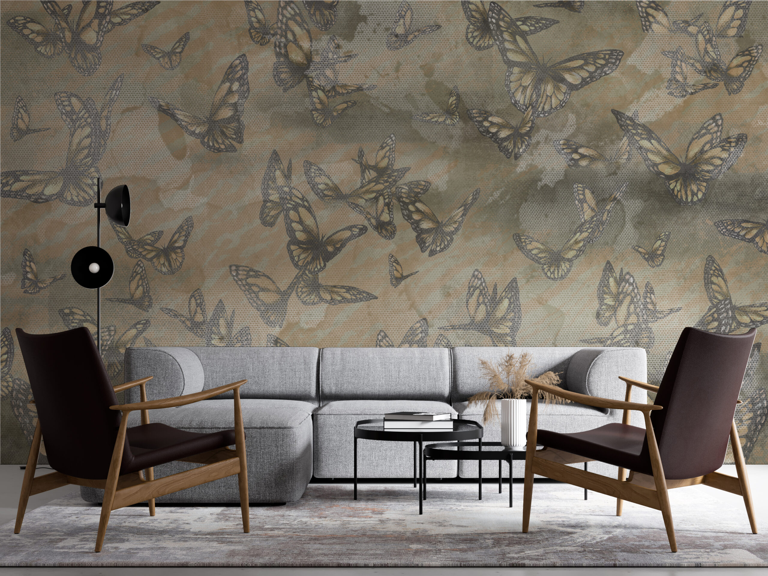 Väggmålning Fjärilar i flygning