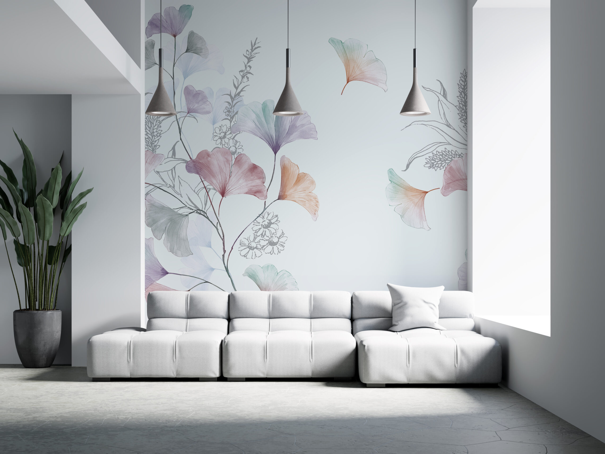 Väggmålning på vit bakgrund