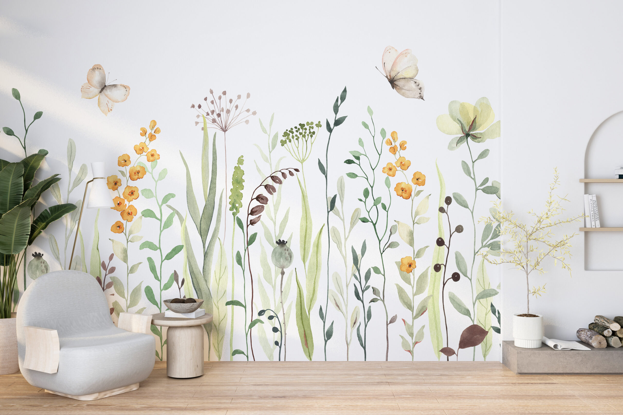 Väggmålning på en äng