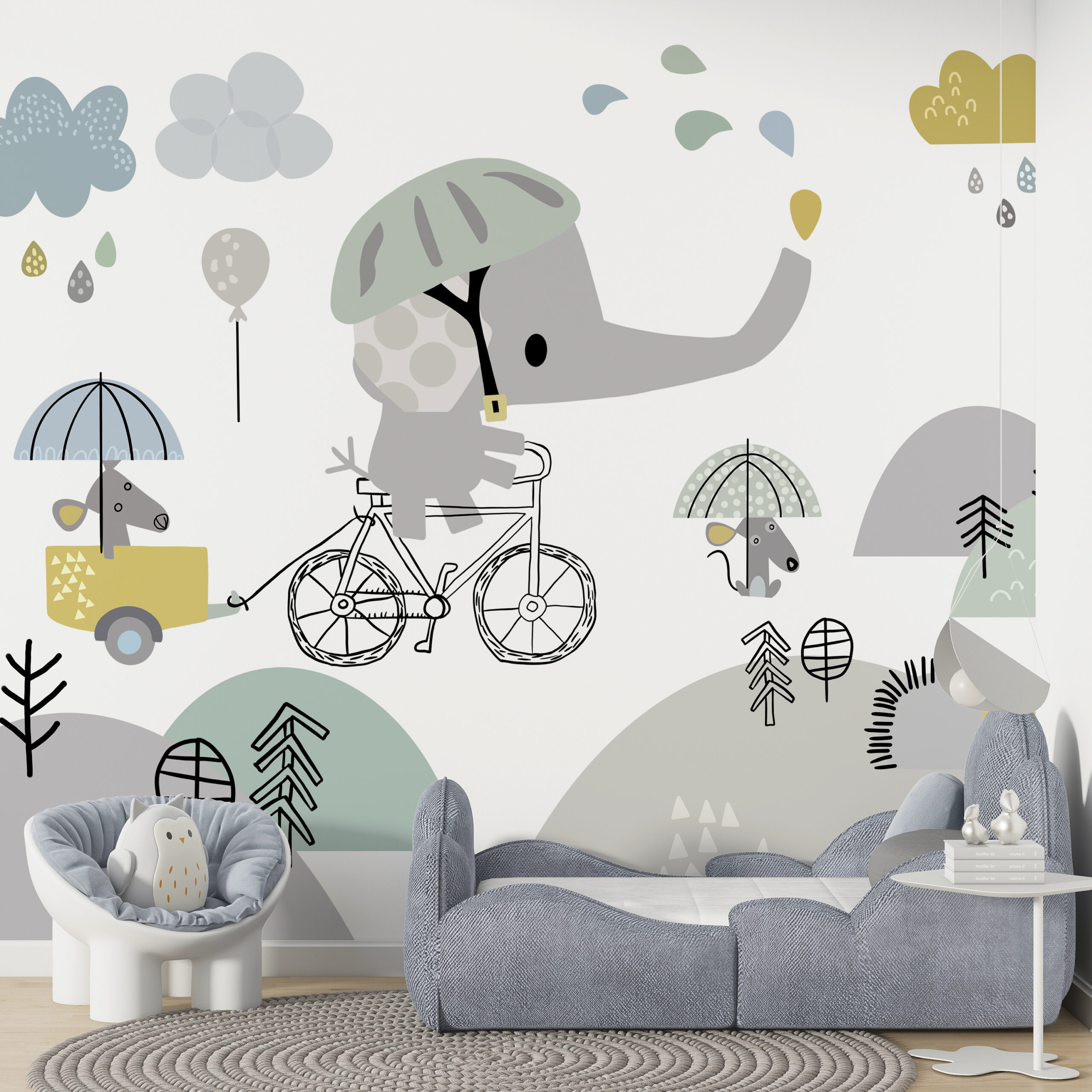 Fototapete Blauer Elefant