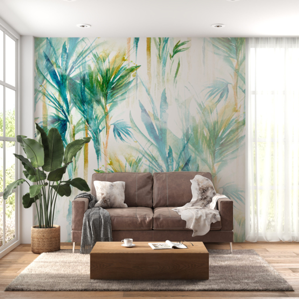 Fototapete Blue Long Leaves