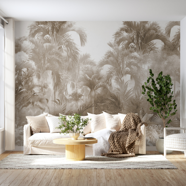 Fototapete Unentdeckter Dschungel in Sepia