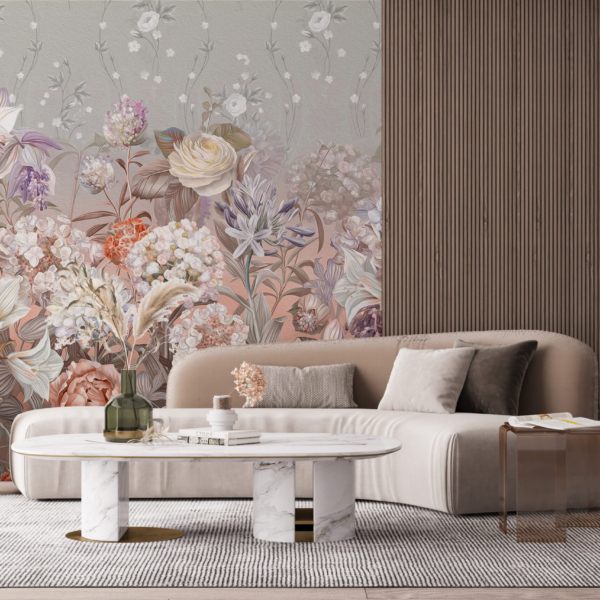 Wandgemälde Garten voller Blumen