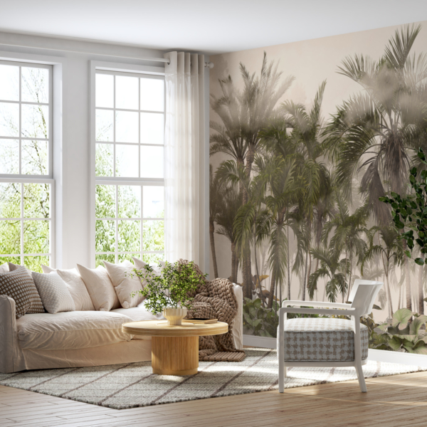 Fototapete mit Palmen in einem Dschungel