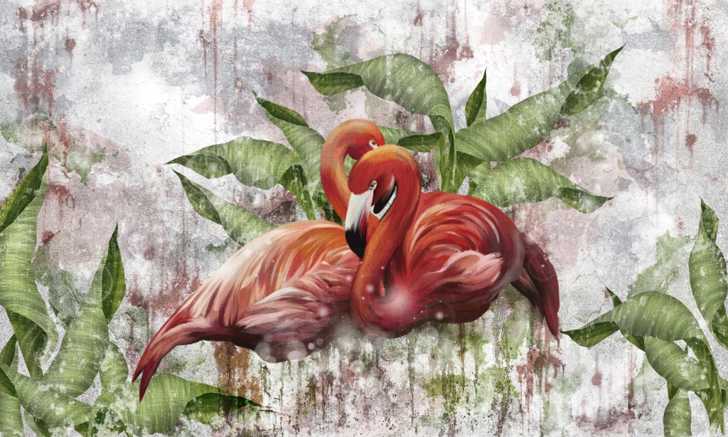 Fototapeta-Para-Czerwonych-Flamingow_455675390