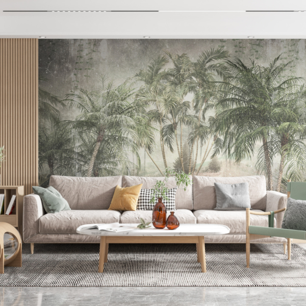 Wandgemälde Retro-Postkarte aus den Tropen