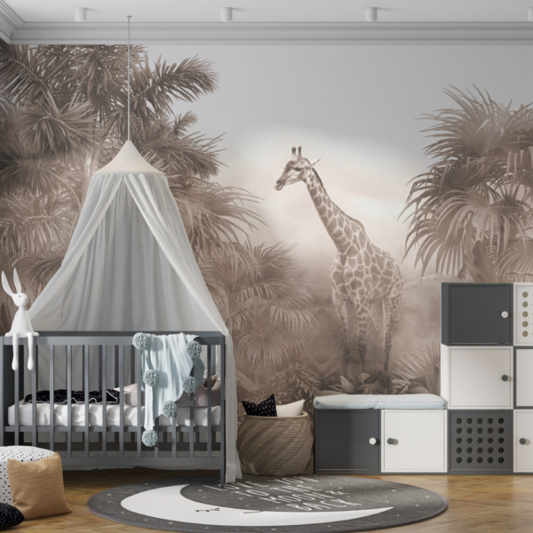 Wandgemälde Porträt einer Giraffe