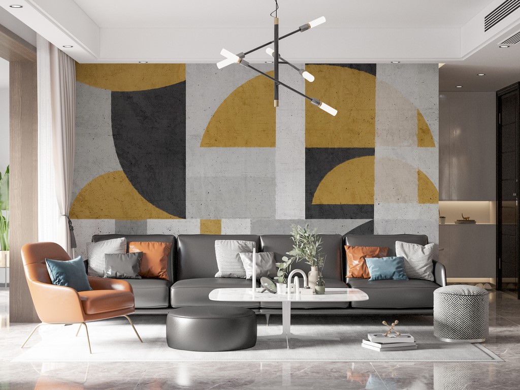 Fototapet Rektanglar och halvcirklar