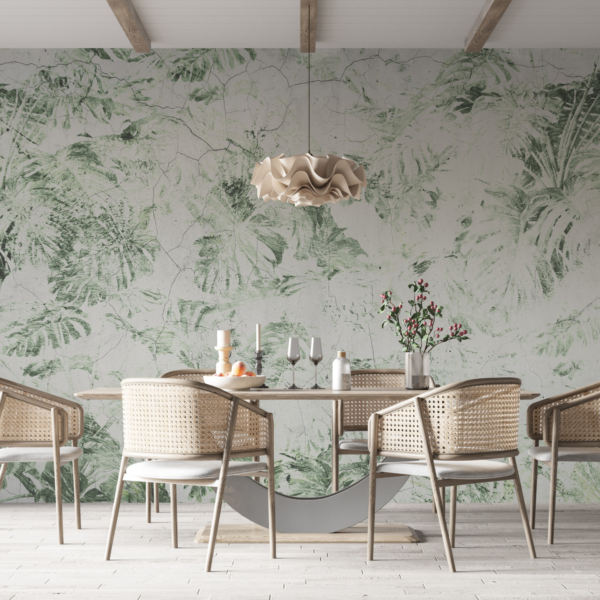 Wandbild Abgewischtes Pflanzenmotiv