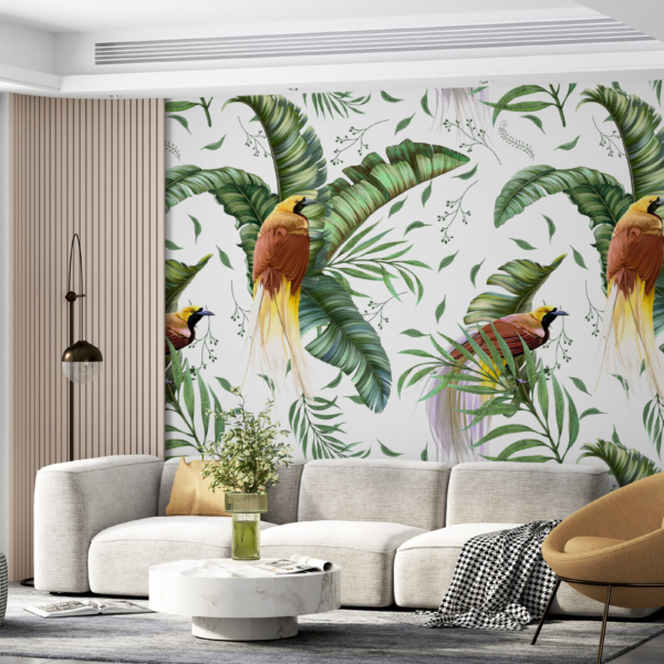 Wandmalerei Paradiesvögel