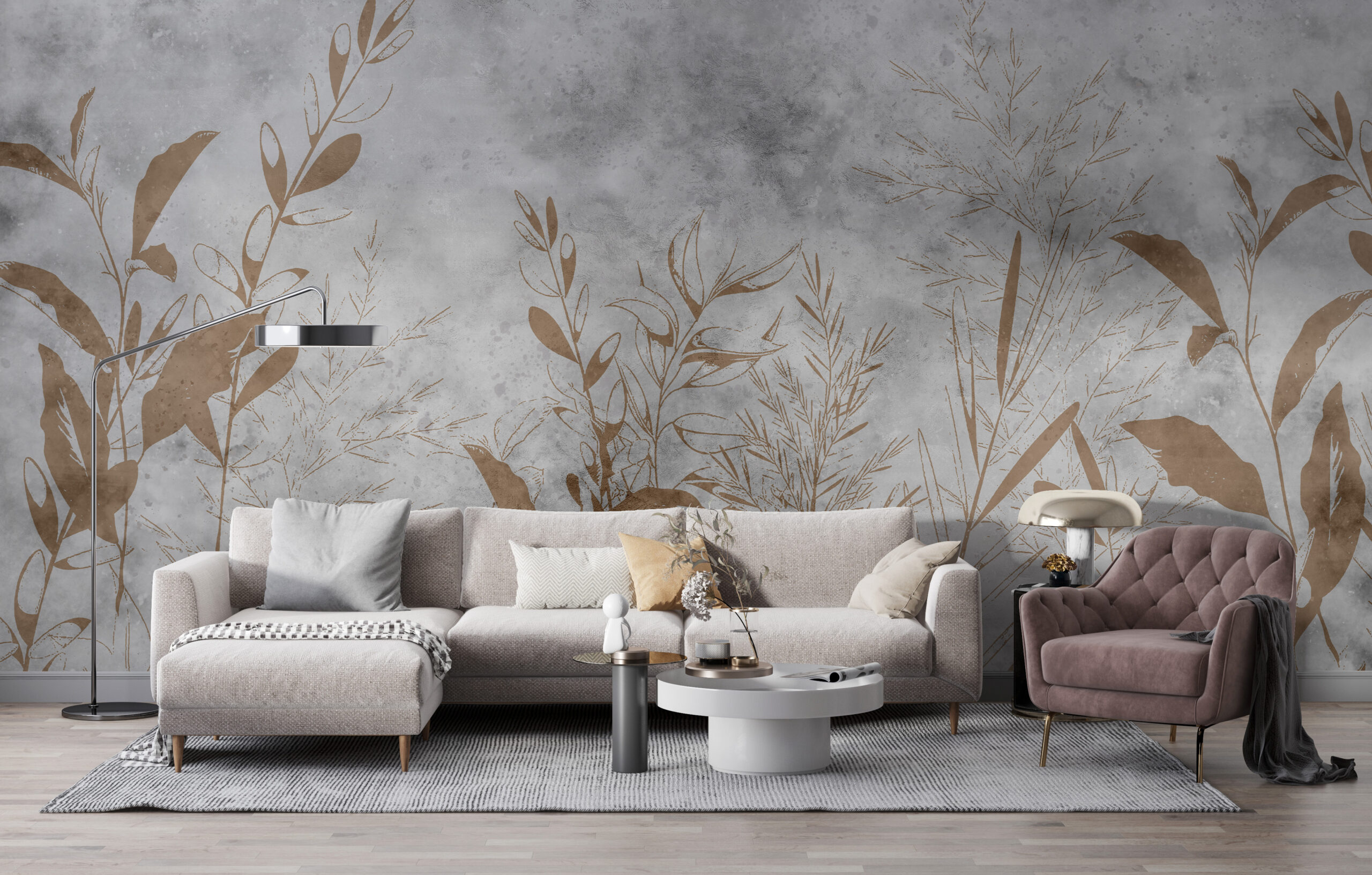 Wandmalerei einer Pflanzenzeichnung