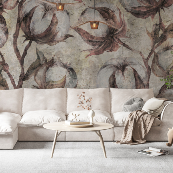 Wandtattoo Baumwollblüte