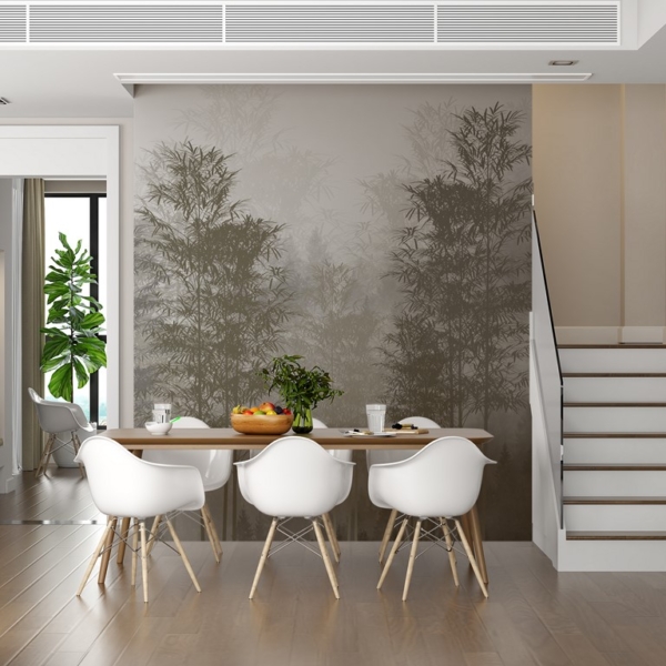 Fototapete Slender Trees in the Mist