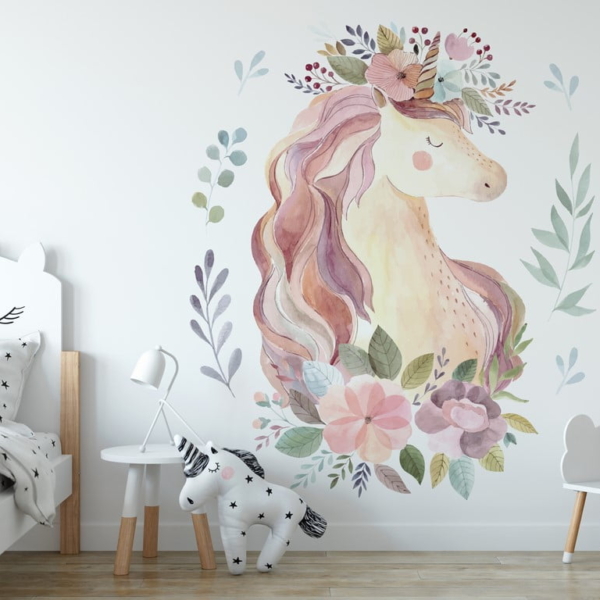 Schlafendes Einhorn Wandbild für Baby