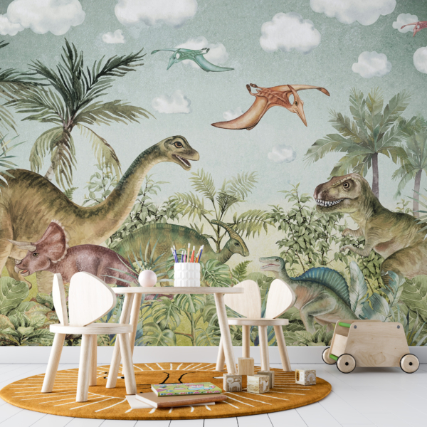 Wandbild Welt der Dinosaurier
