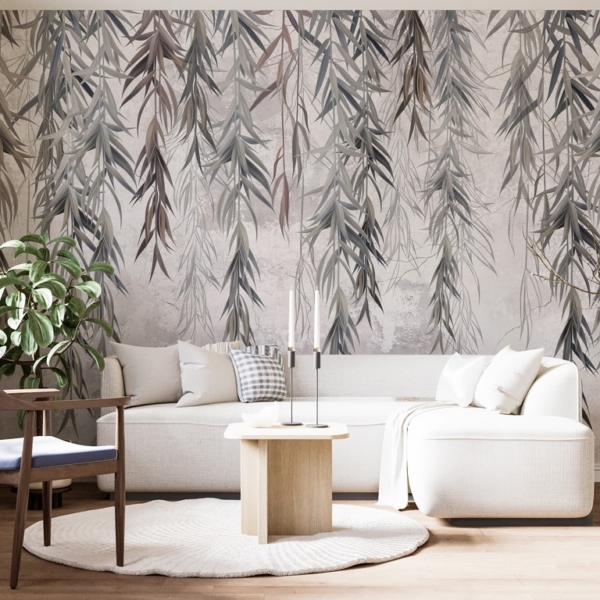 Fototapete Graue Weidenzweige