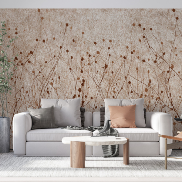 Wandmalerei aus Ziergras