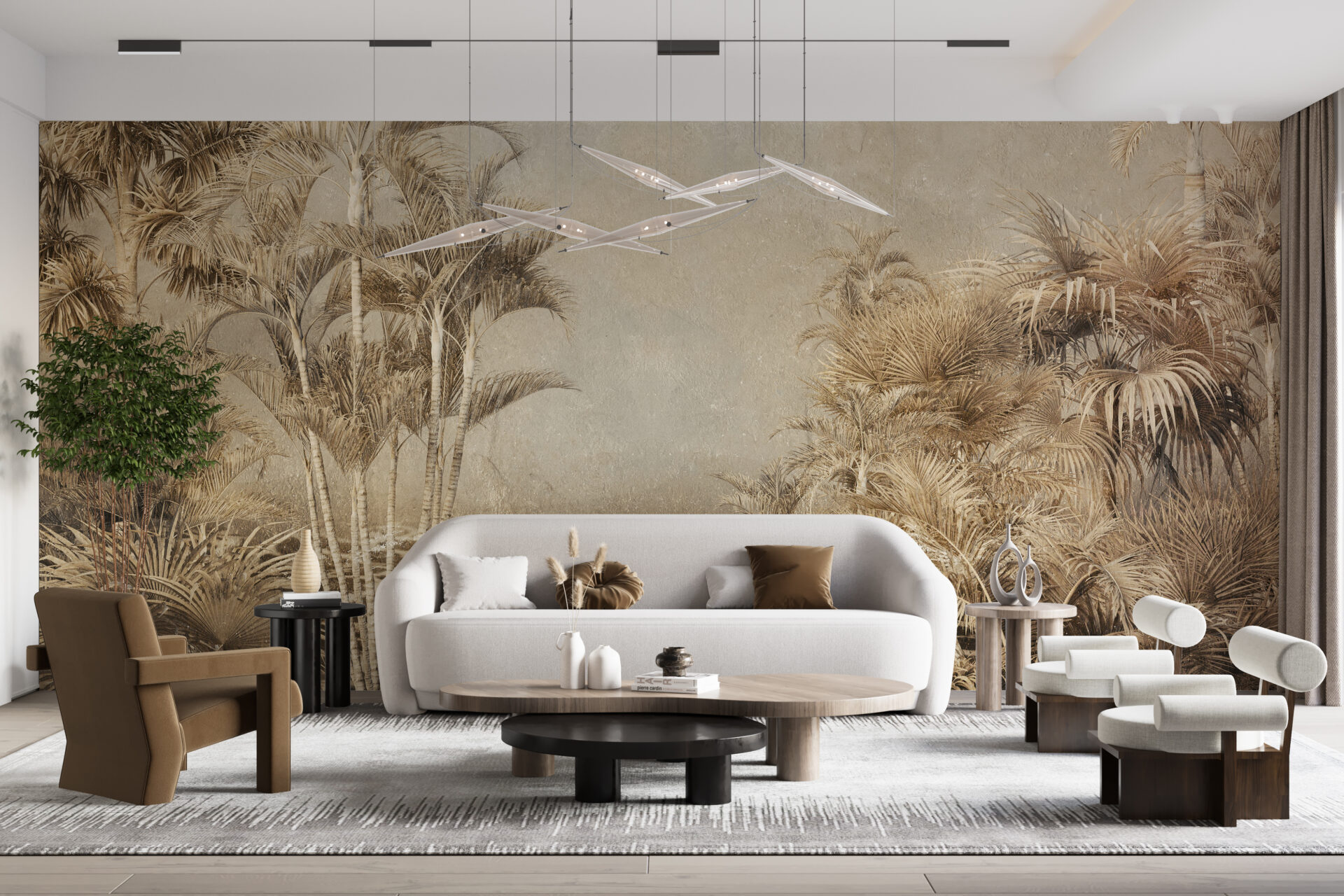 Fototapet Tropisk djungel i Sepia