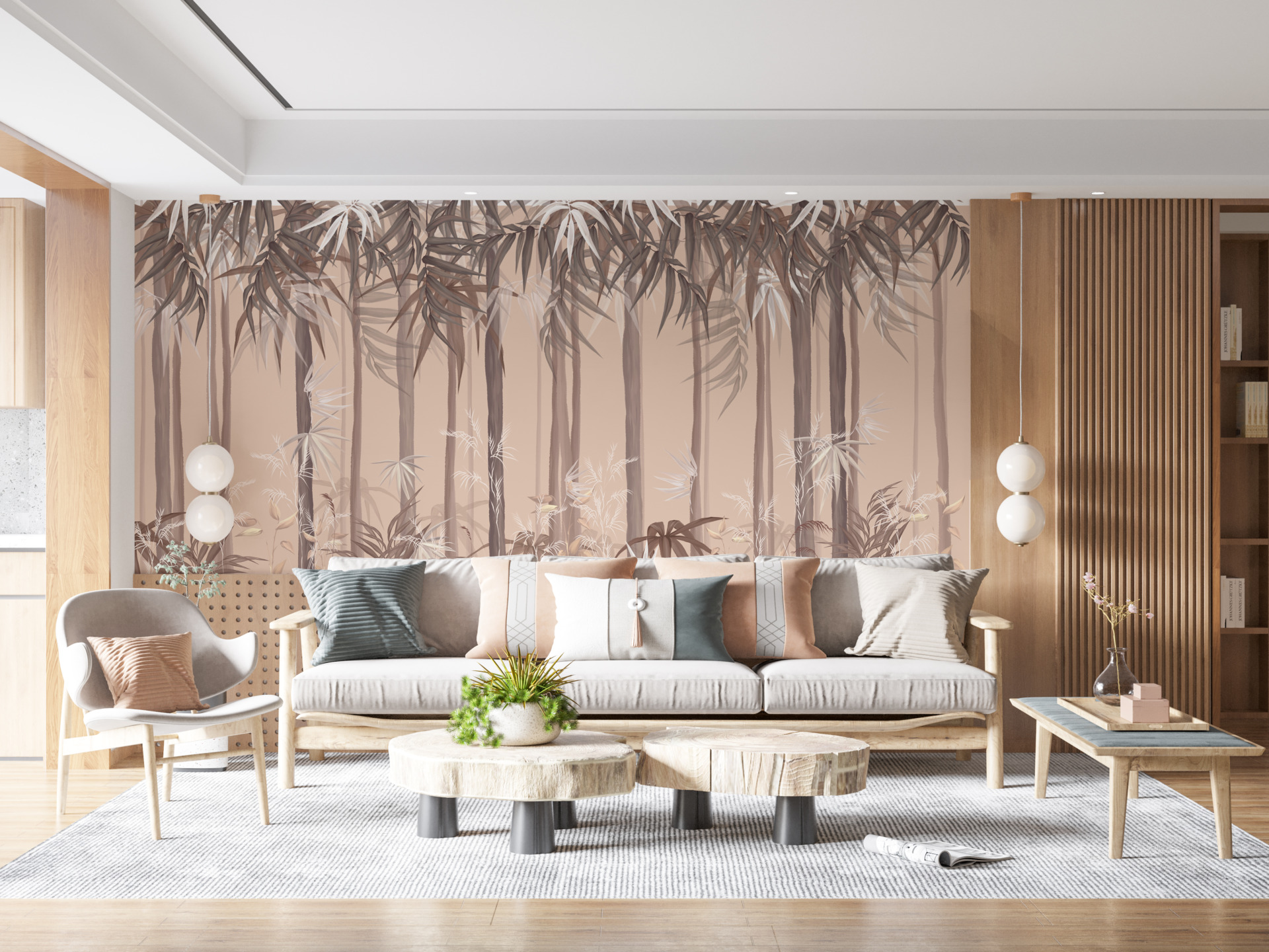 Fota tropisk skog i varma färger