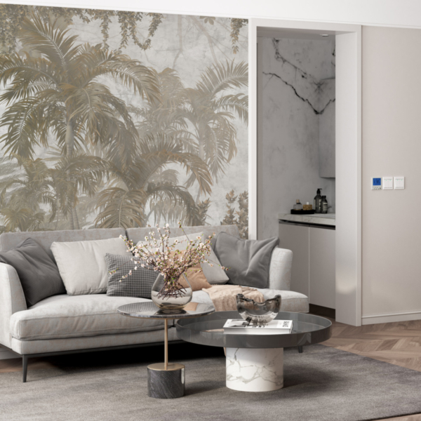 Wandmalerei Tropics in Sepia