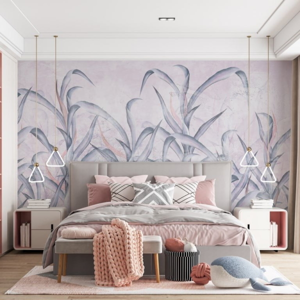 Fototapete In einem Dickicht aus blauen Blättern