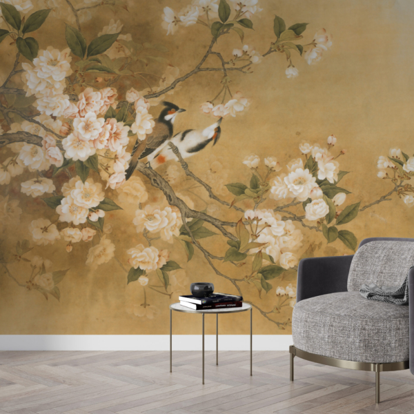 Wandbild in Kirschblüte