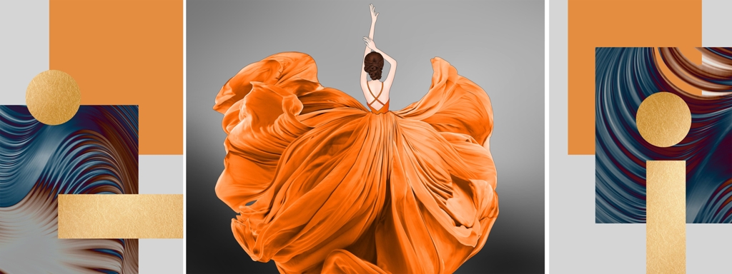 Väggmålning i en vacker klänning - Bild 3