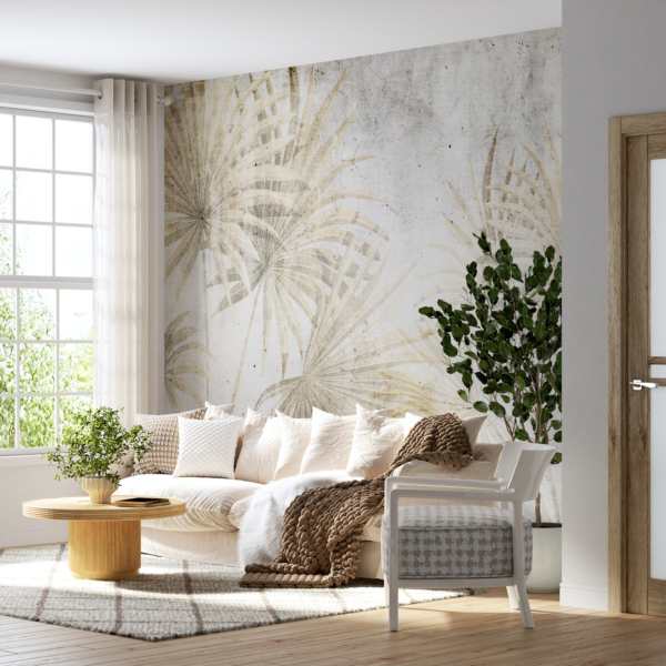 Fototapete In einem Fächer aus Blättern