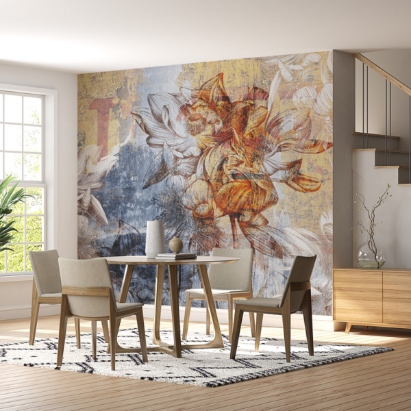 Fototapete Seerosen an der Wand