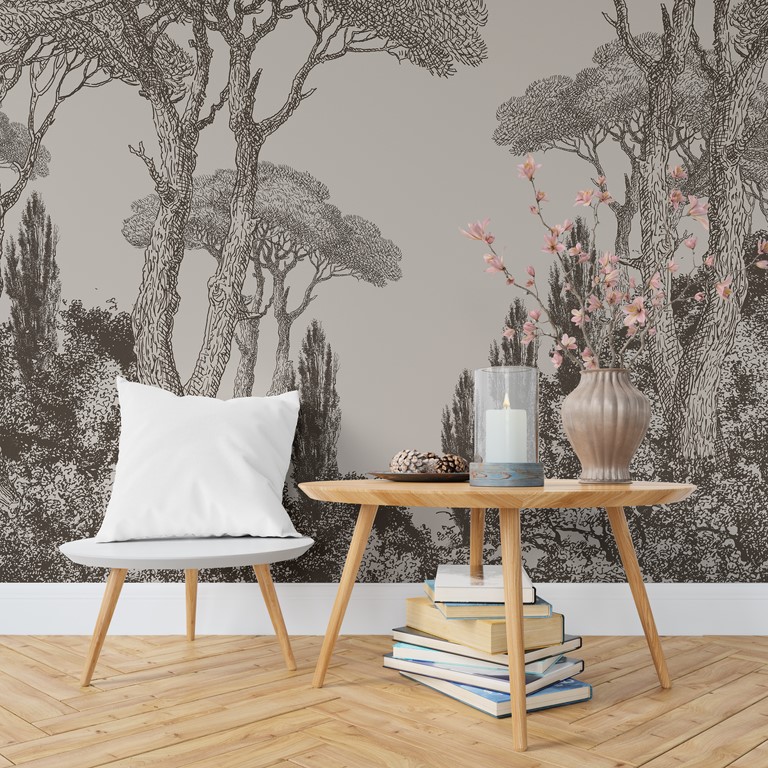 Väggmålning Höga träd