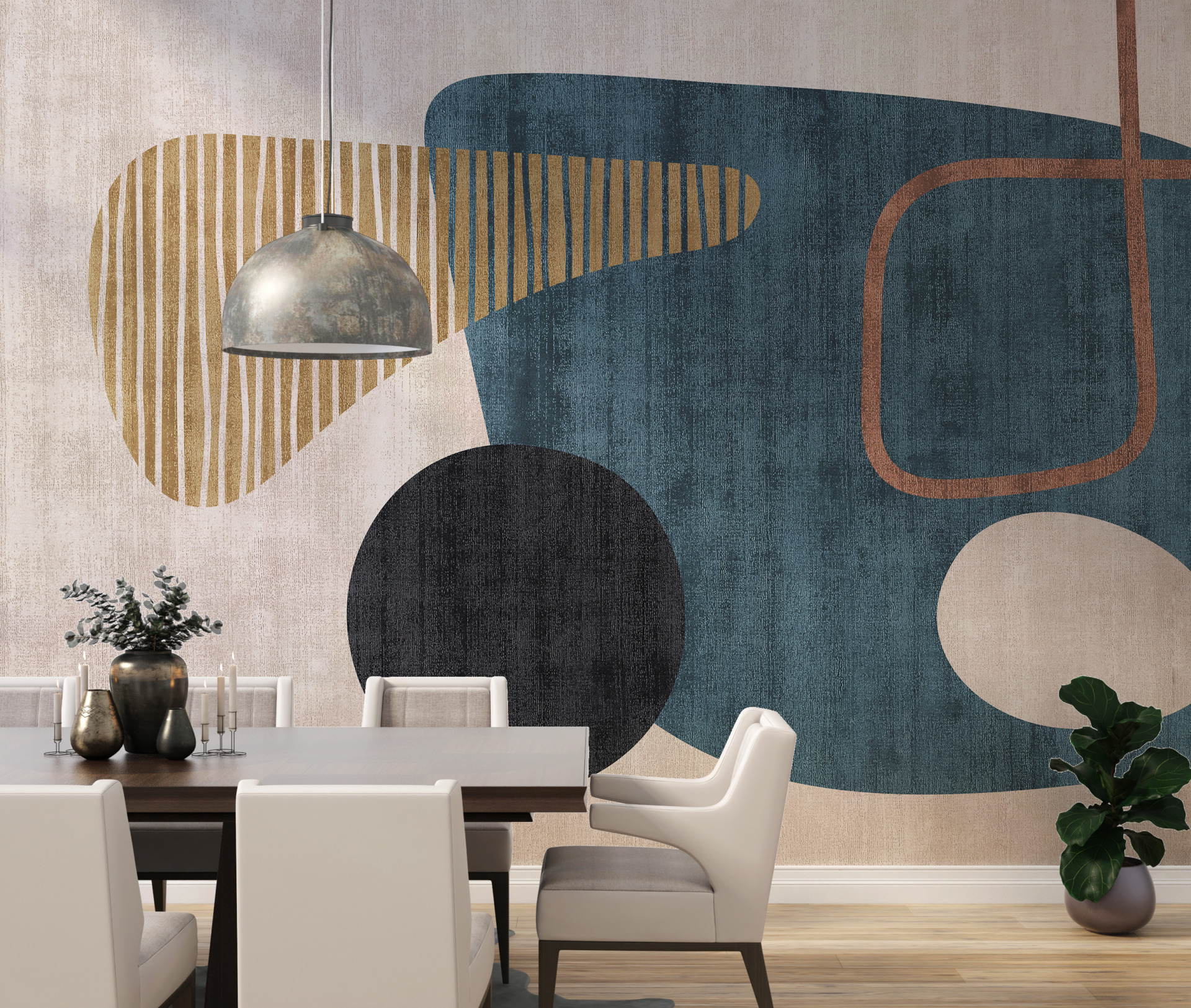 Wandmalerei Abgerundete Formen