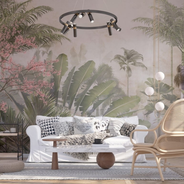 Fototapete Grüner Dschungel im Nebel