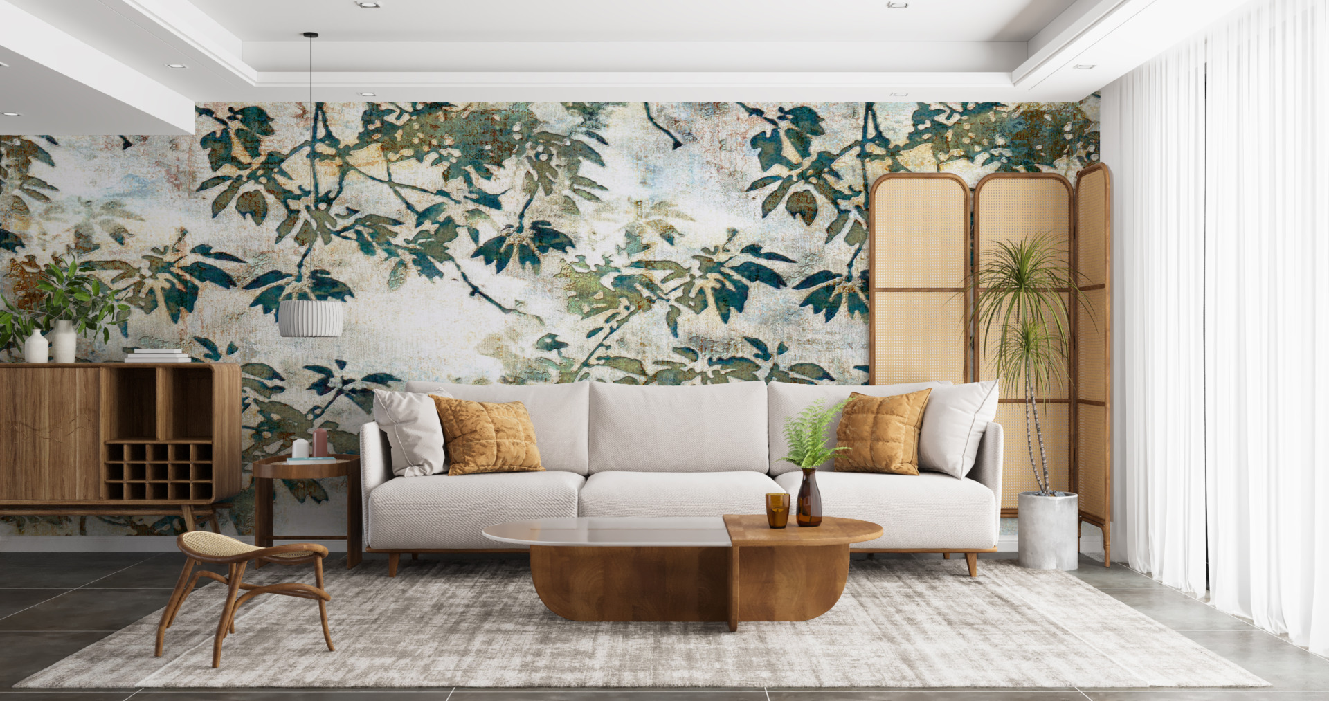 Fototapete Green Small Leaves