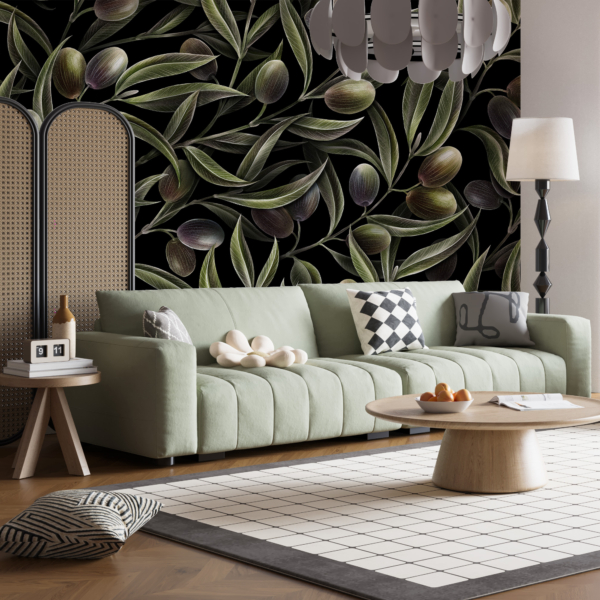 Wandgemälde Grüne Oliven