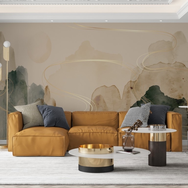 Wandbild Goldenes Band