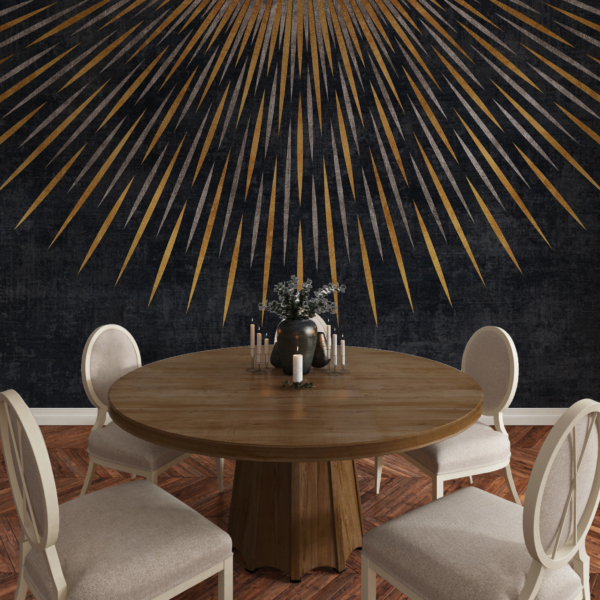 Fotoklebeband Goldstrahlen auf Graphit-Hintergrund