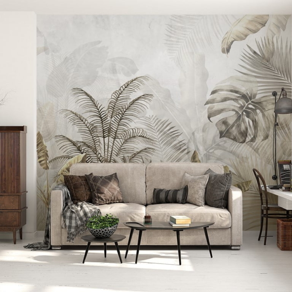 Fototapete Gold von tropischen Palmen