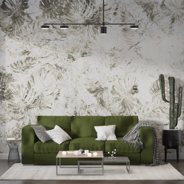 Wandmalerei Zerstört Monstera