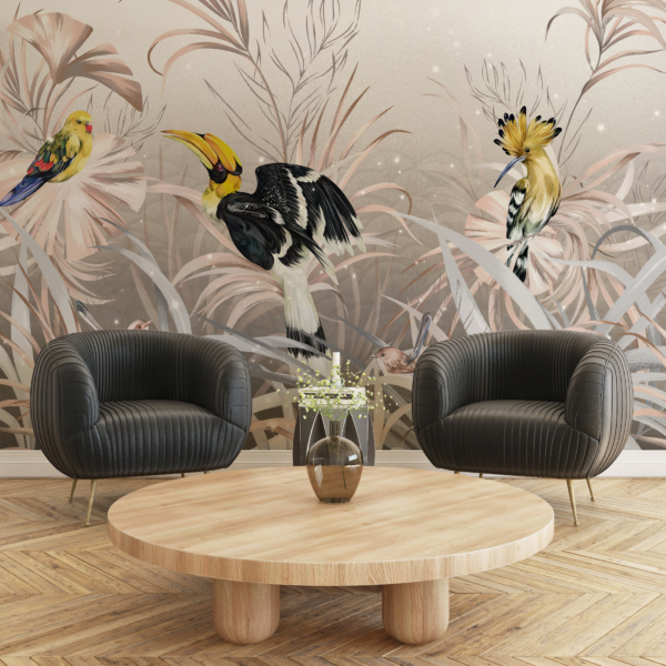 Fototapete mit gelben Vögeln