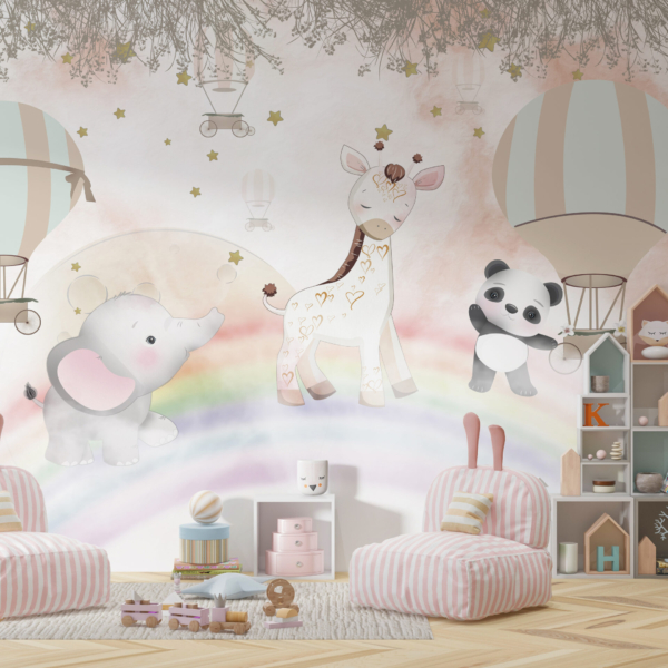 Wallpaper Tiere auf einem Regenbogen