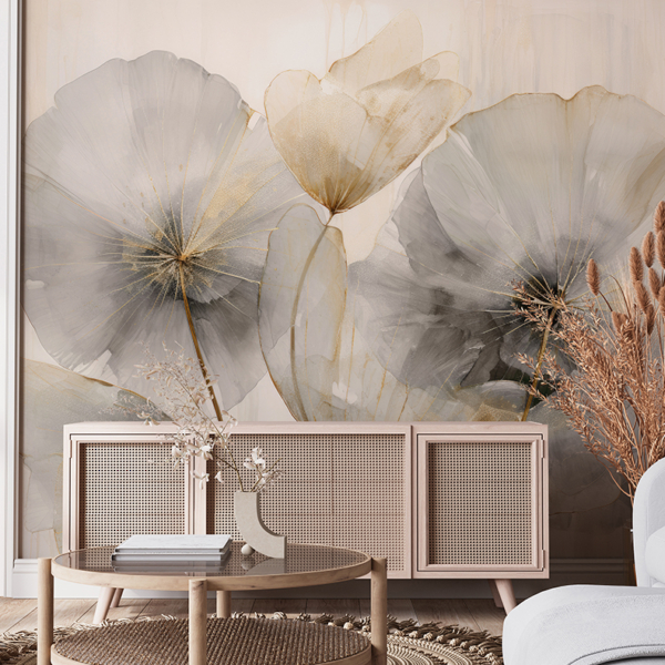 Wandmalerei Blätter Fans