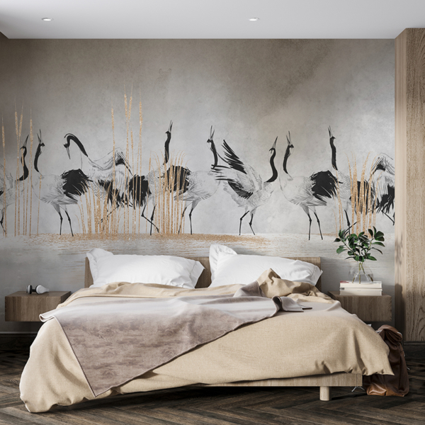 Fototapete Kraniche in Courtship