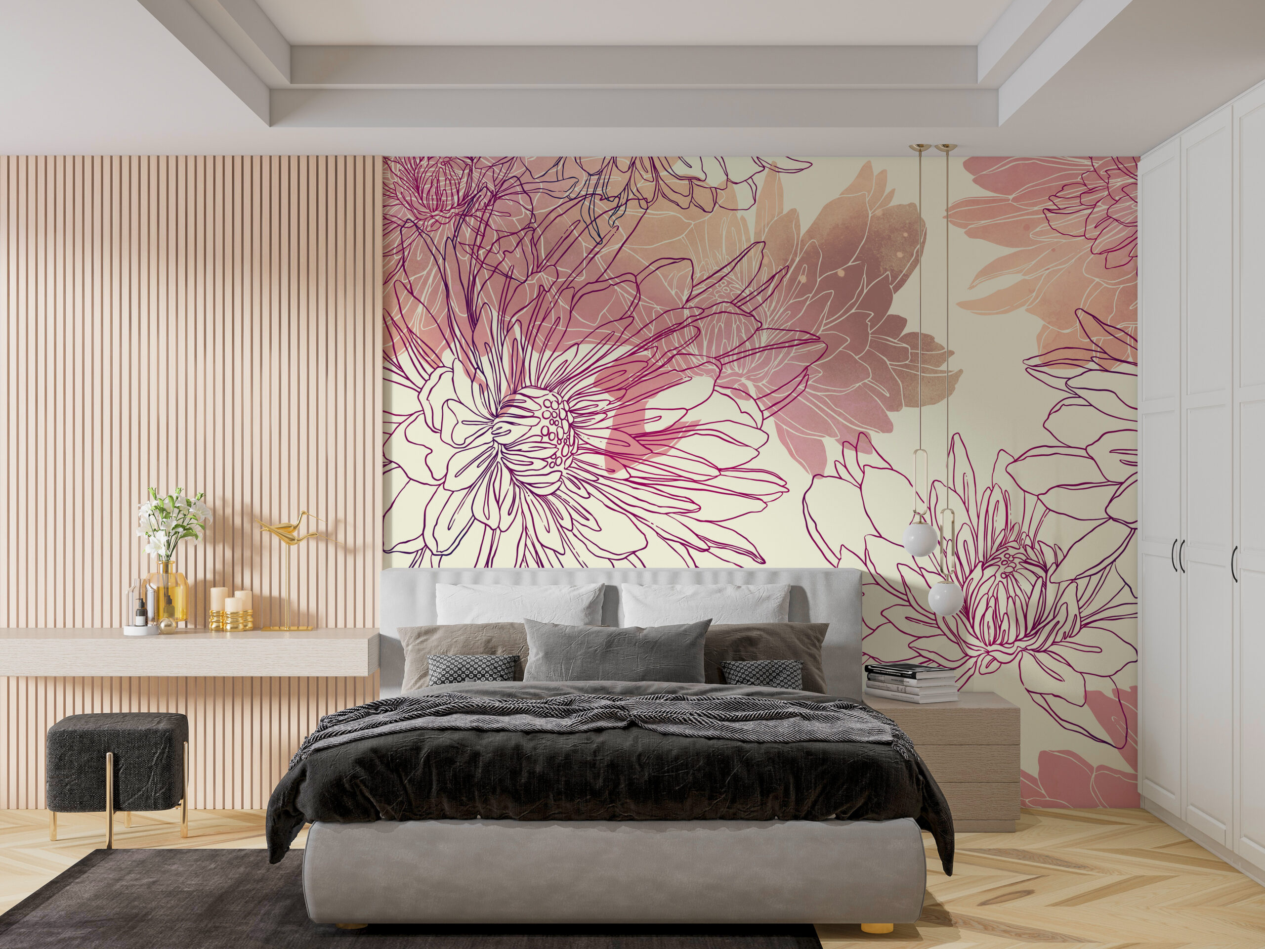 Fototapete Blumen in Rosa