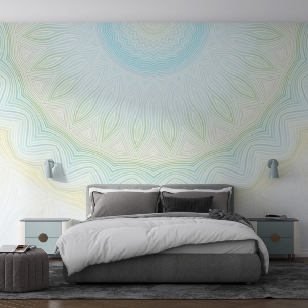 Wandgemälde Helles Mandala