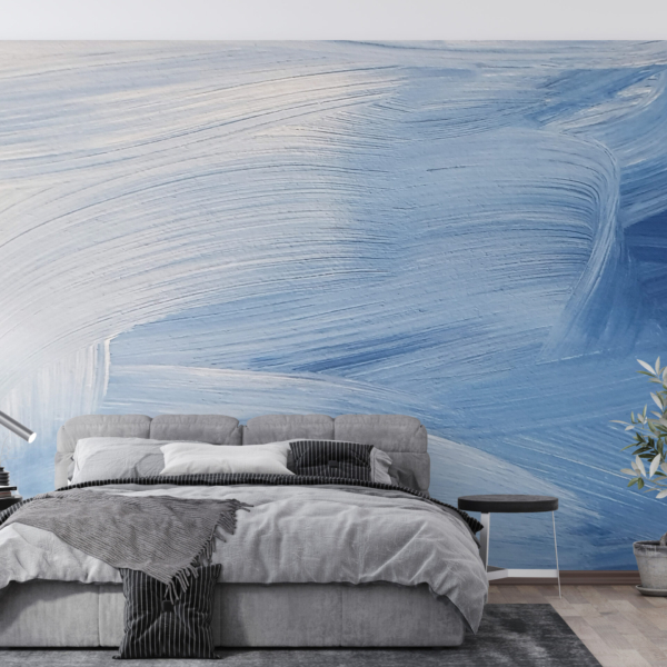 Fototapete mit Pinsel blau gestrichen